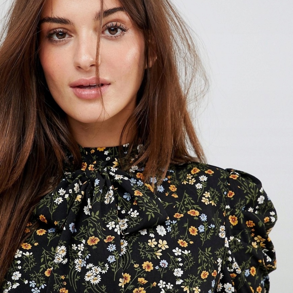 ASOS Parisian Floral Ruffle Tie Waist Dress - Picture 4 of 8